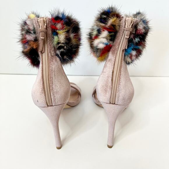 Stuart Weitzman Snowbiz Mink Pink Velvet Stiletto Heel Womens Size 7 - Picture 7 of 15